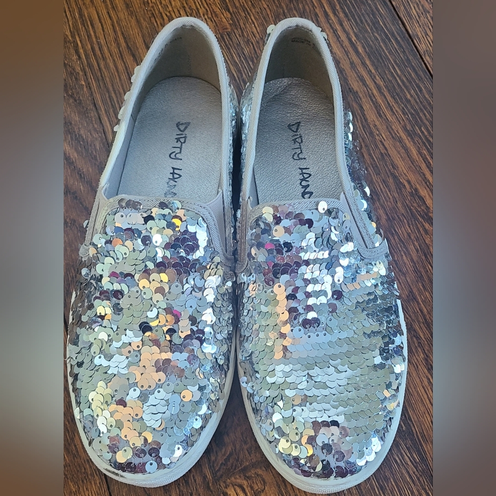 Dirty Laundry Silver Sequin Women's Shoes